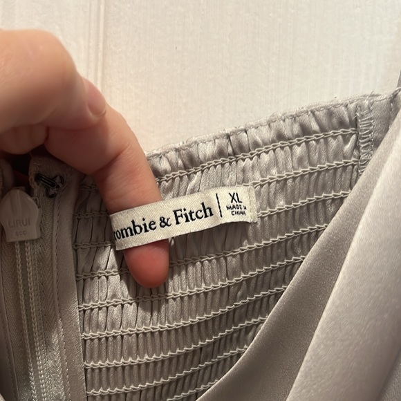 Abercrombie & Fitch Rouched Satin Mini Wrap Dress - Picture 5 of 5